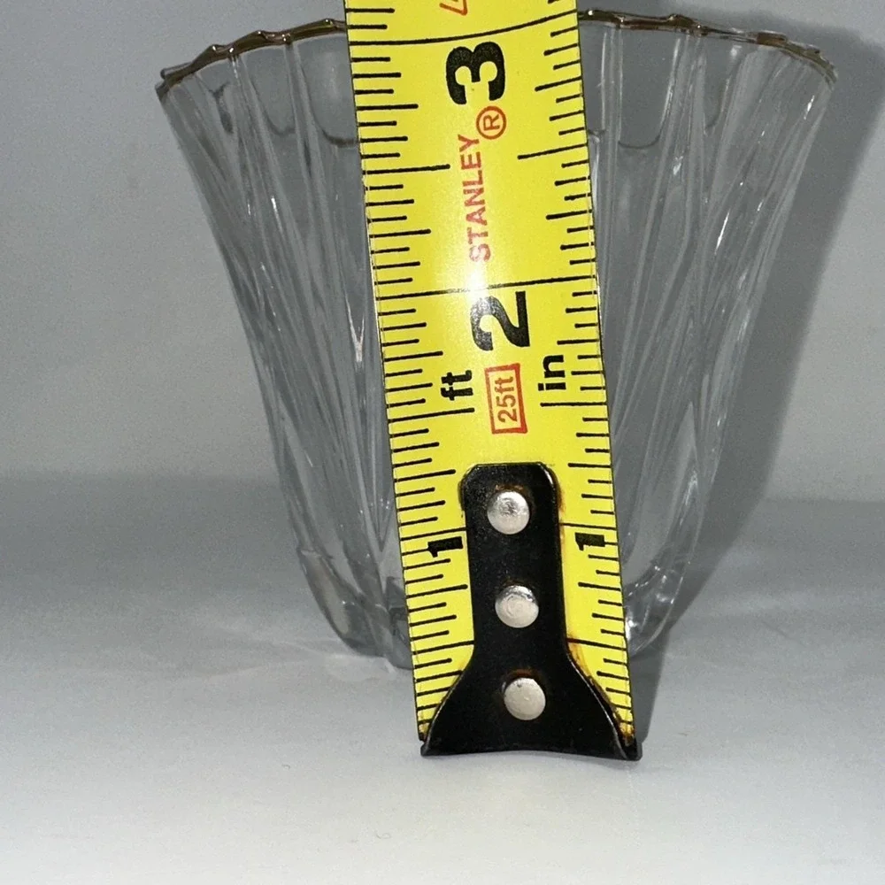 Vintage Cut Crystal Bowl Gold 4